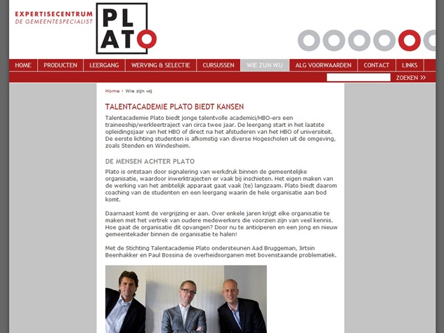 Vervolgpagina Academie Plato