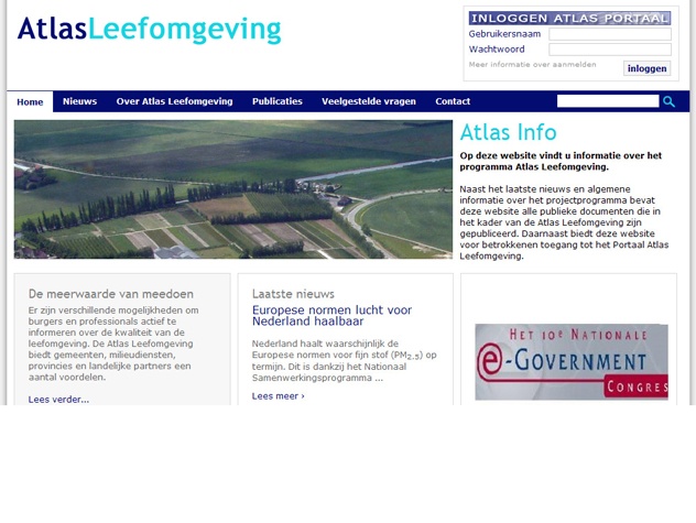 Homepage Atlas Leefomgeving