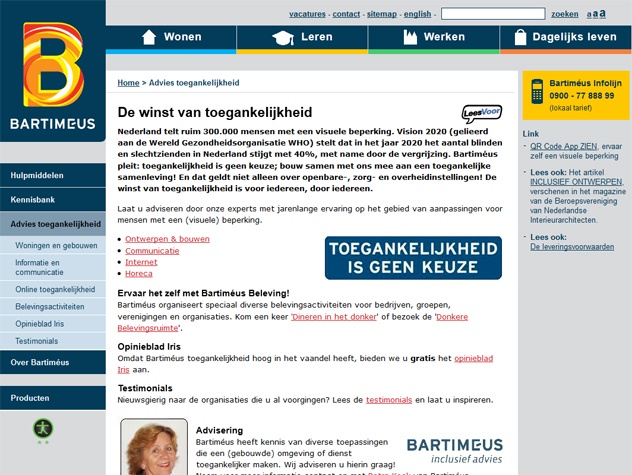 Vervolgpagina stichting Bartimeus: toegankelijkheid is geen keuze