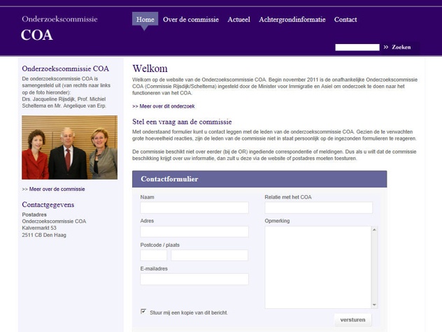 Homepage Onderzoekscommissie COA