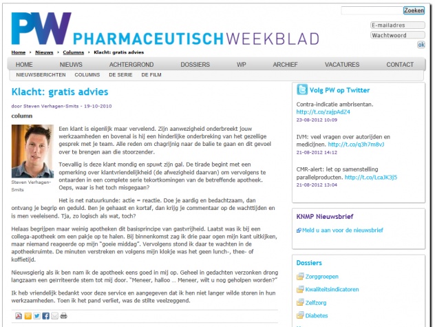 Column PW | Pharmaceutisch Weekblad
