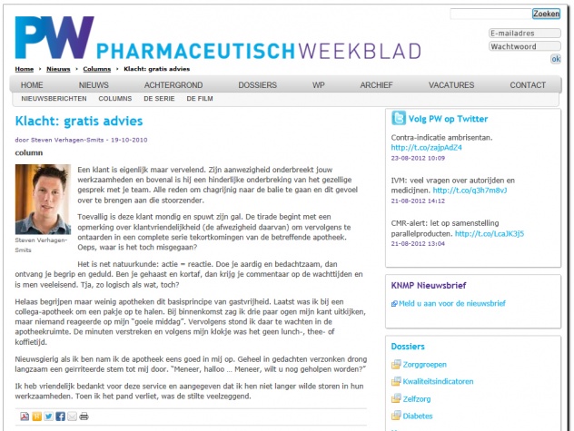 Column PW | Pharmaceutisch Weekblad