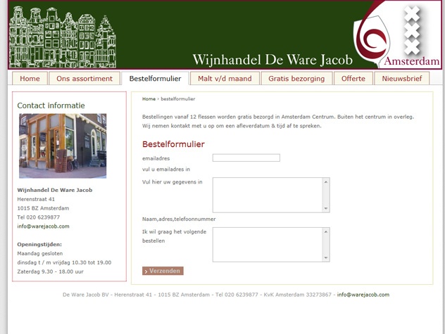 Bestelformulier De Ware Jacob