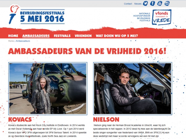 Bevrijdingsfestivals ambassadeurs