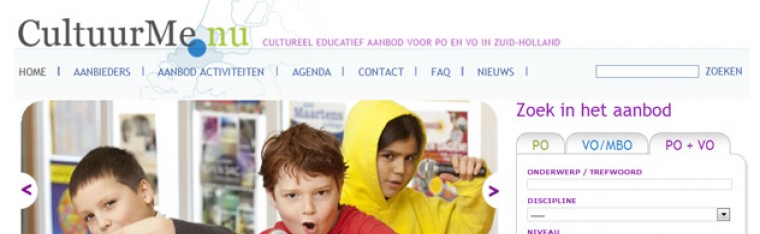 Homepage van www.cultuurme.nu