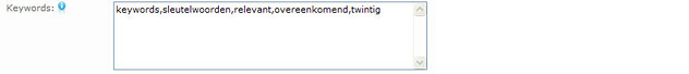 Het veld Keywords in Xsite