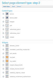 Content types en widgets in Xsite3